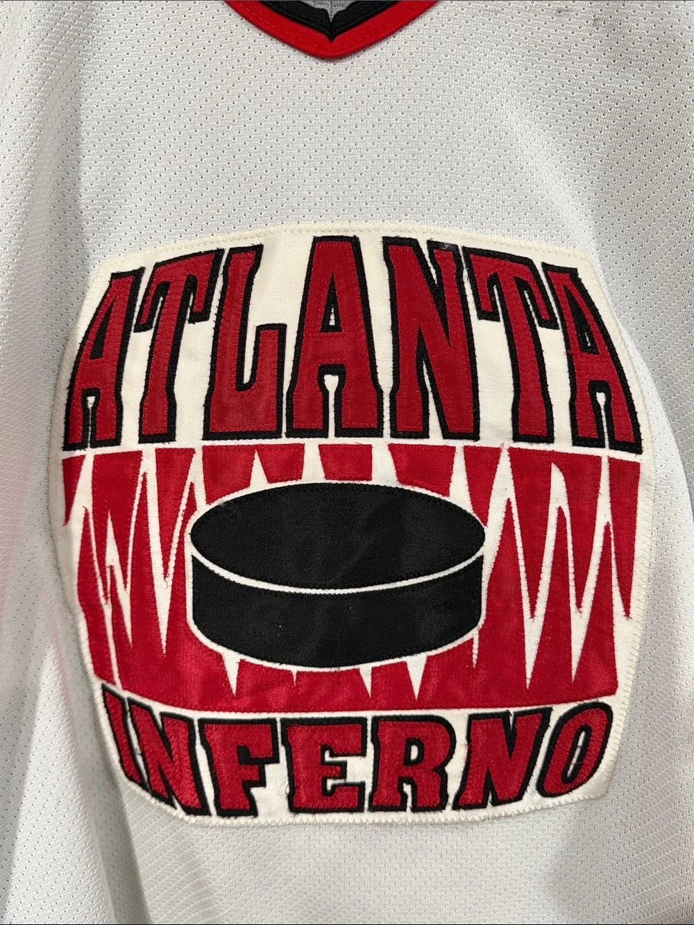 CCM Atlanta Inferno Red & White Hockey Sweatshirt Jersey Small